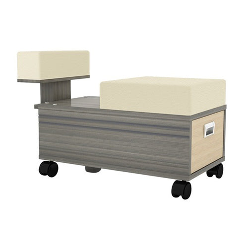 Mobile salon pedi cart with acetone-resistant drawers and supply organizer trays.