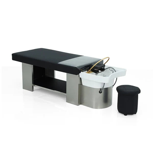 Luxury head spa shampoo bed unit with integrated scalp treatment water shower.