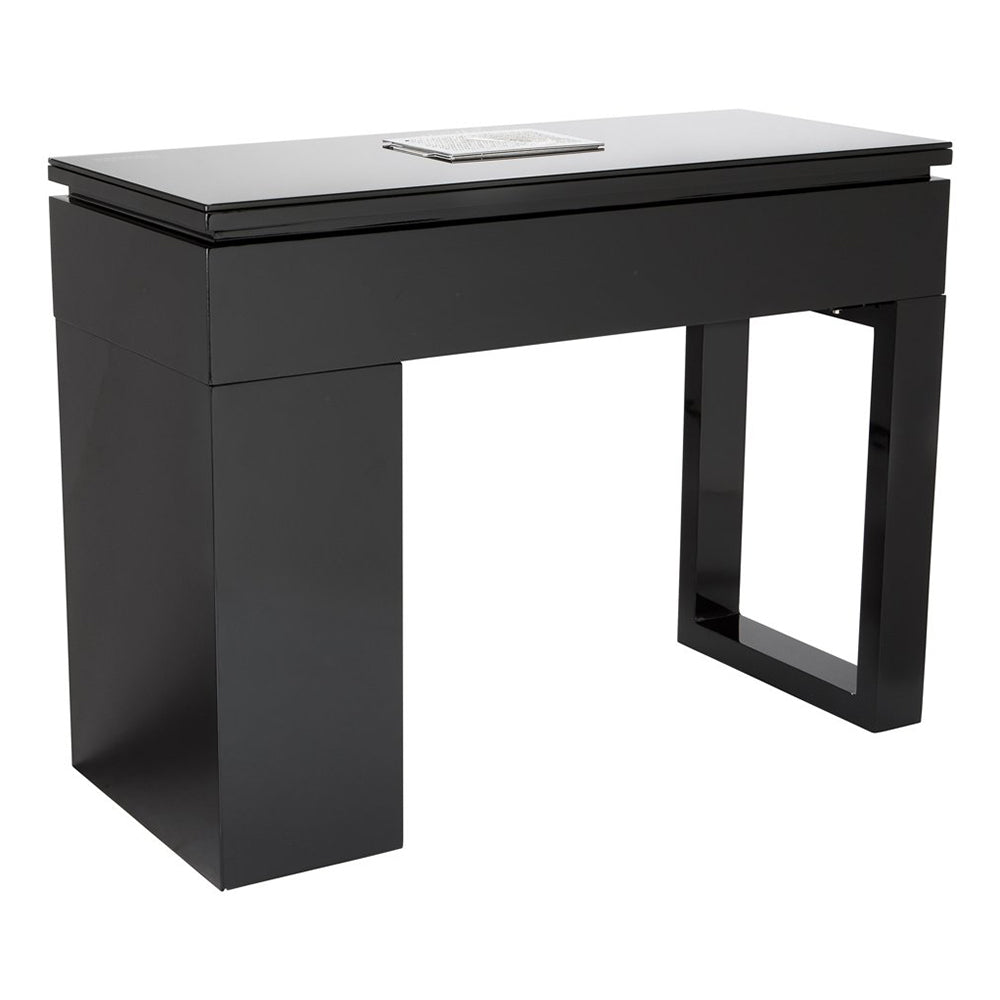 High-quality professional manicure nail table with built-in storage and comfortable seating.