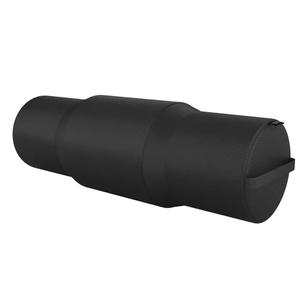 Versatile Black Therapy Bolster for Knee and Leg Support - Ergonomic Round Pillow for Massage, Acupuncture, and Physical Therapy.