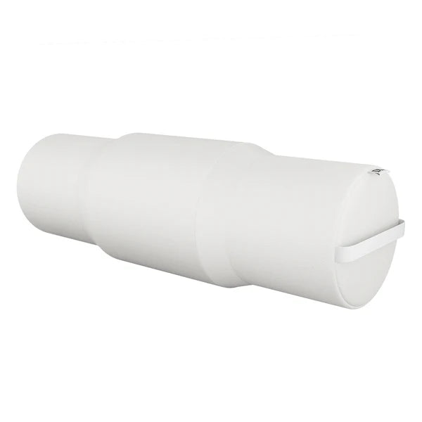 Versatile white Therapy Bolster for Knee and Leg Support - Ergonomic Round Pillow for Massage, Acupuncture, and Physical Therapy.