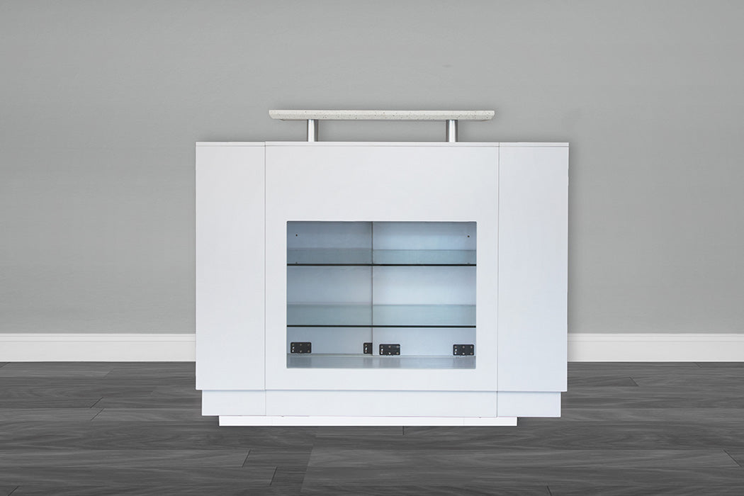 KM White Granite Reception Desk
