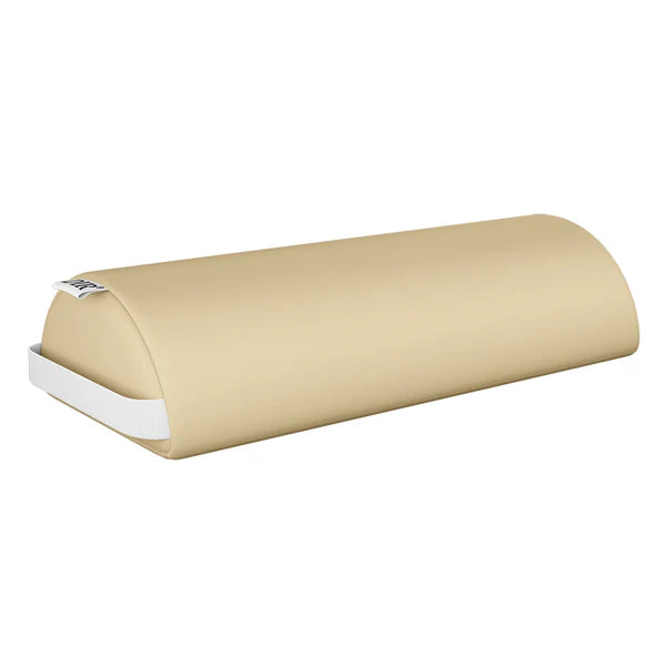 DIR neck and lumbar bolster pillow in Beige faux leather for therapeutic spine alignment and massage tables