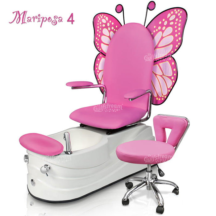 Mariposa 4 Kid Pedicure ChairMariposa 4 Kid Pedicure Chair keeps the kiddos happy when they are having a birthday party at your salon.  Add multiply units to turn into similar day care atmosphere.