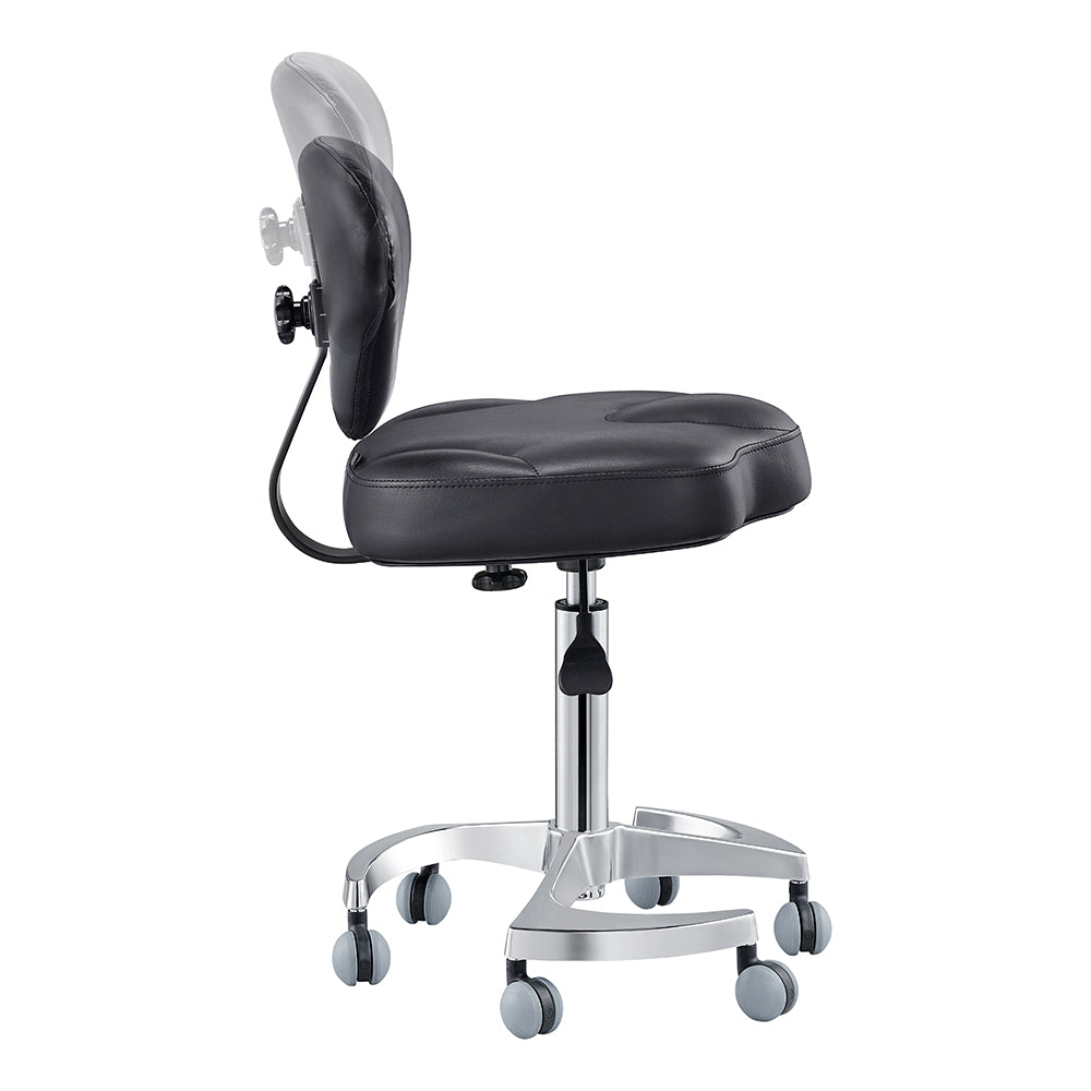 Tao Rolling Saddle Stool with Back