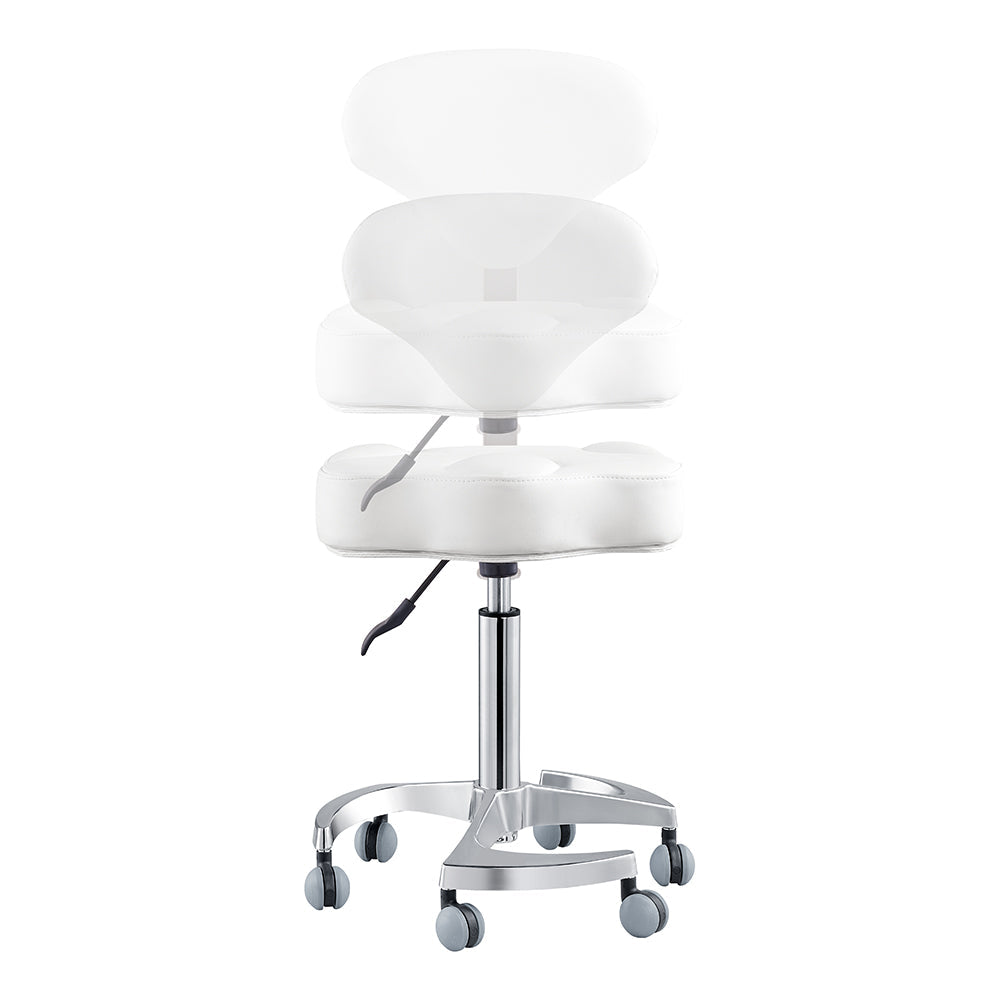 Tao Rolling Saddle Stool with Back