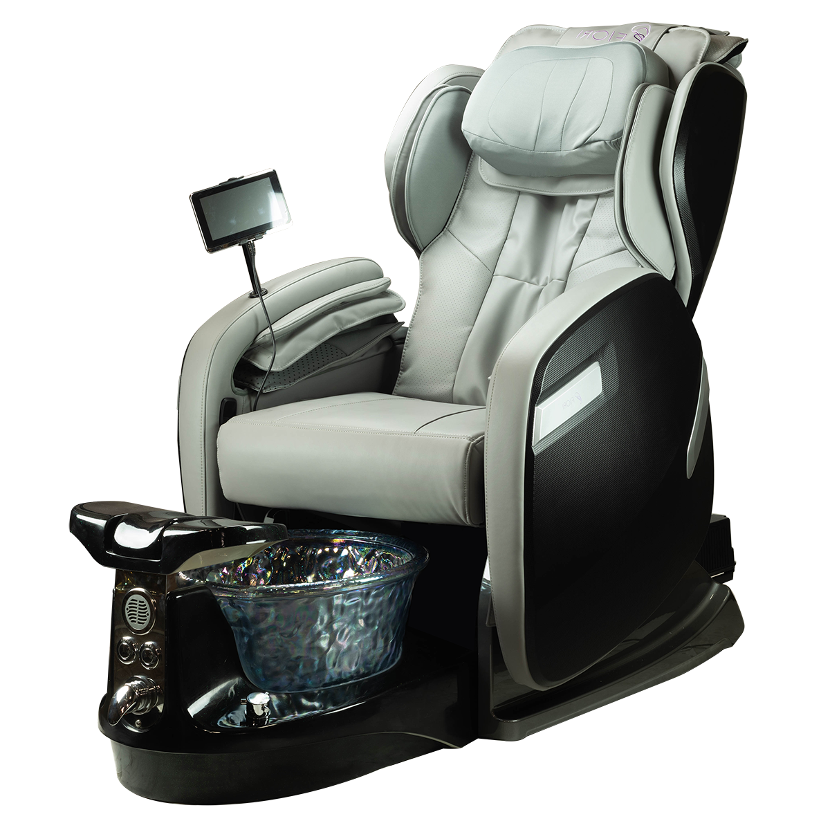 WS pedicure spa chair with luxury Shiatsu massage seating and pipeless whirlpool basin.