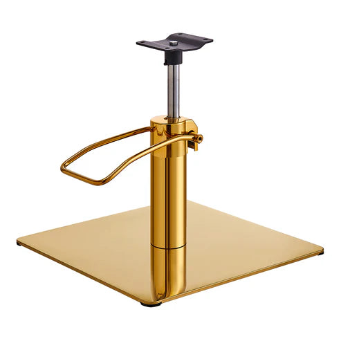 Salon Chair Hydraulic Pump and Square Base Set - Gold