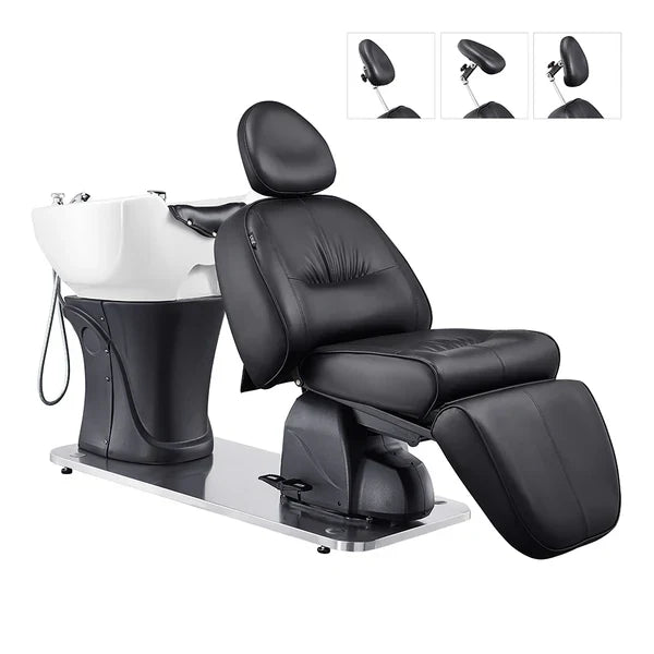 Maximus Spa Salon Reclining Shampoo Bed with Rotating Seat