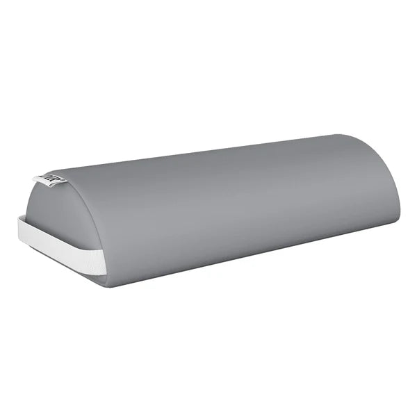 DIR neck and lumbar bolster pillow in Gray faux leather for therapeutic spine alignment and massage tables