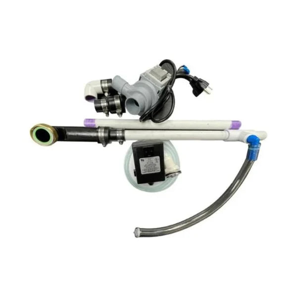 TSB40-3A Discharge Pump Complete Kit by Hanning Pump in gray, with chrome 2-minute timer