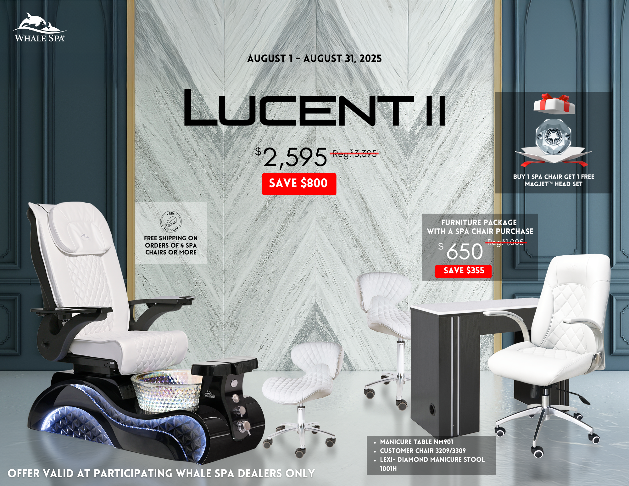Lucent II Spa Pedicure Chair Package Deal