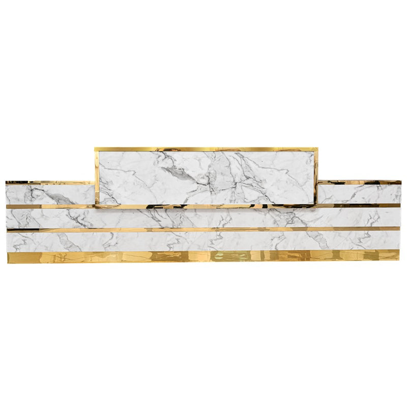 Gold & Marble Reception Desk (Straight)