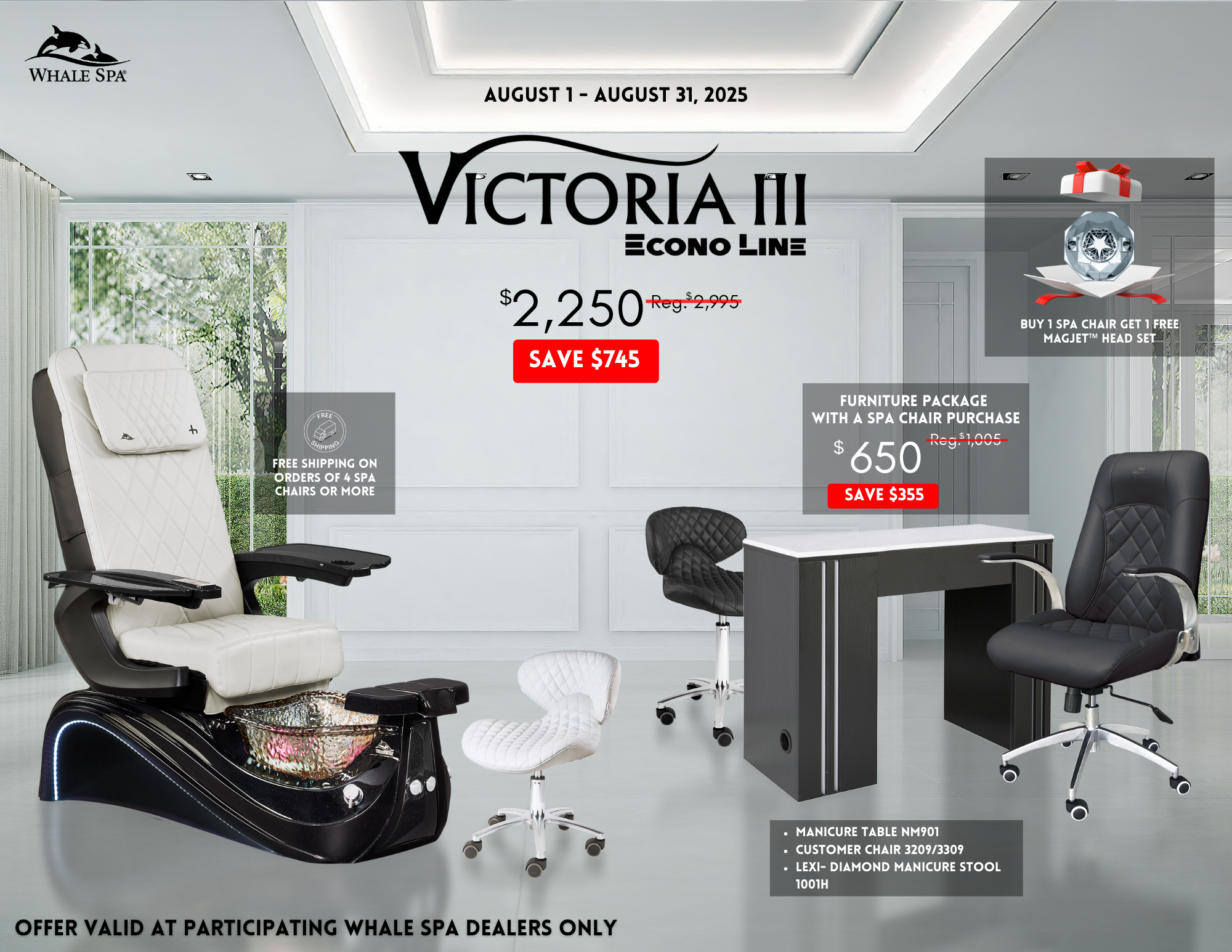 Victoria III Pedicure Chair Package Deal