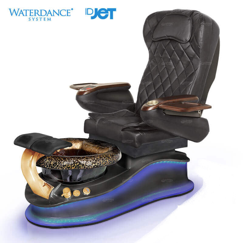 La Mira spa pedicure chair comes with remarkable innovation; Gulfstreams versatile and universal new footrest. Each pad can be lifted, turned and used in many different positions. The revolutionary 360-degree footrest is enhanced for the customers’ satisfaction. 