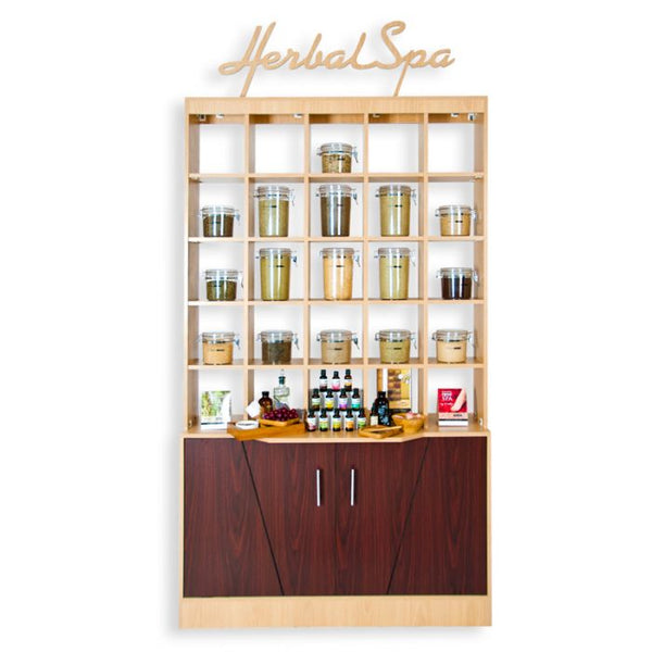 Double Herbal Salon Display Case | Pedicure Spa Superstore